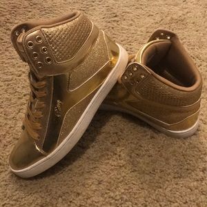 GOLD HIGH TOPS 8.5